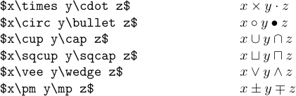 More complex binary operations